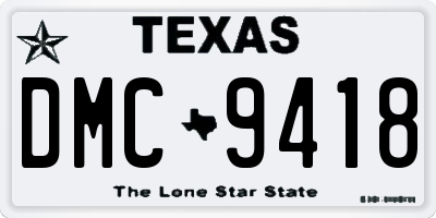 TX license plate DMC9418