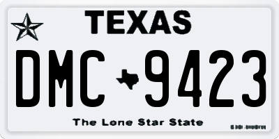 TX license plate DMC9423