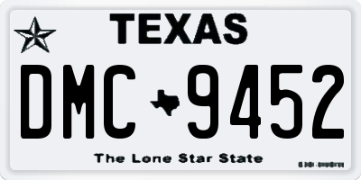 TX license plate DMC9452