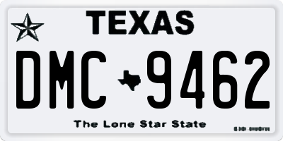 TX license plate DMC9462