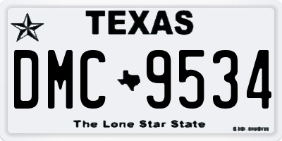 TX license plate DMC9534