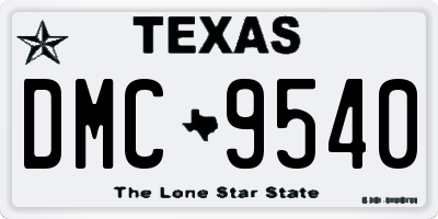 TX license plate DMC9540