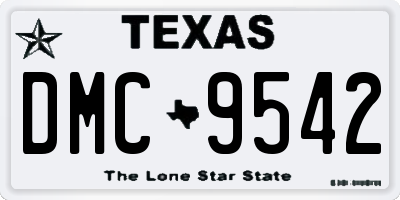 TX license plate DMC9542