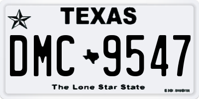 TX license plate DMC9547