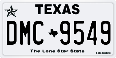 TX license plate DMC9549