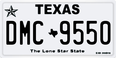 TX license plate DMC9550