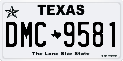 TX license plate DMC9581
