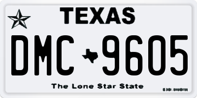 TX license plate DMC9605