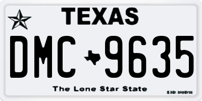 TX license plate DMC9635