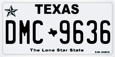 TX license plate DMC9636