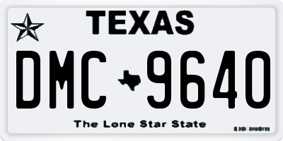 TX license plate DMC9640