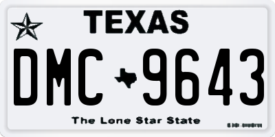 TX license plate DMC9643