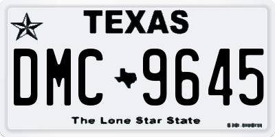 TX license plate DMC9645