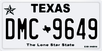 TX license plate DMC9649