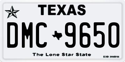 TX license plate DMC9650