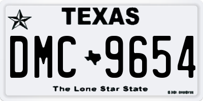 TX license plate DMC9654