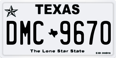 TX license plate DMC9670