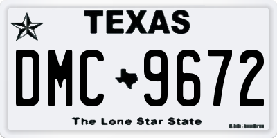 TX license plate DMC9672