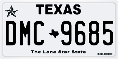 TX license plate DMC9685