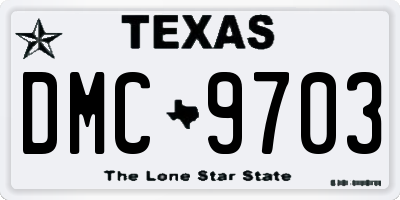 TX license plate DMC9703