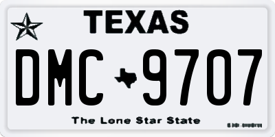 TX license plate DMC9707