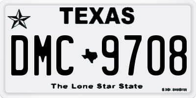 TX license plate DMC9708