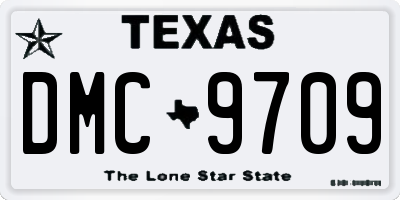 TX license plate DMC9709