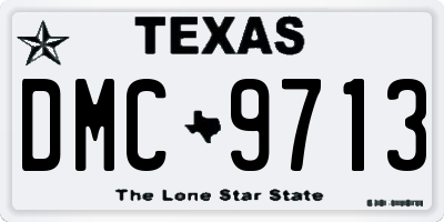 TX license plate DMC9713