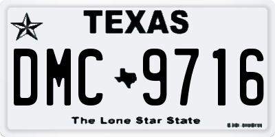 TX license plate DMC9716