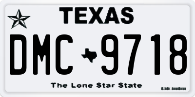 TX license plate DMC9718