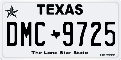 TX license plate DMC9725