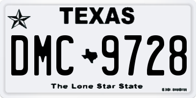 TX license plate DMC9728