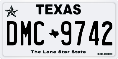 TX license plate DMC9742