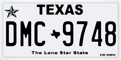 TX license plate DMC9748
