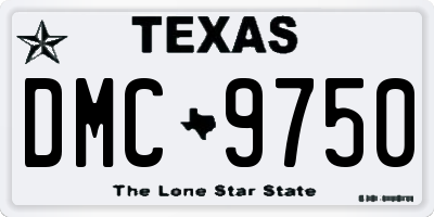 TX license plate DMC9750
