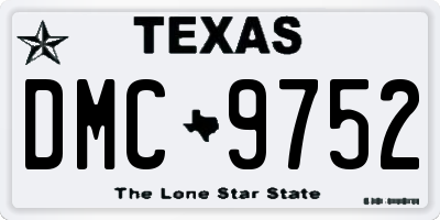 TX license plate DMC9752