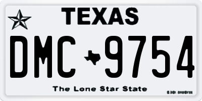 TX license plate DMC9754