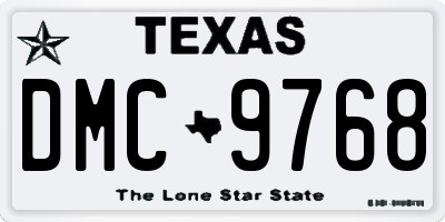 TX license plate DMC9768