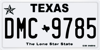 TX license plate DMC9785