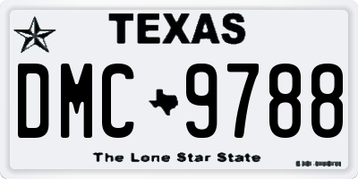 TX license plate DMC9788