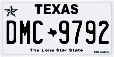 TX license plate DMC9792