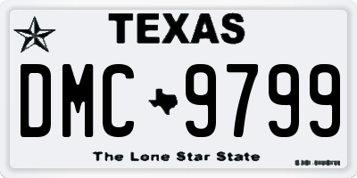 TX license plate DMC9799