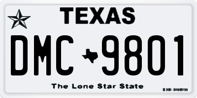 TX license plate DMC9801