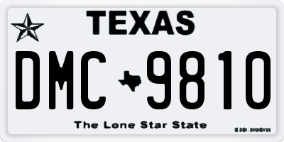TX license plate DMC9810