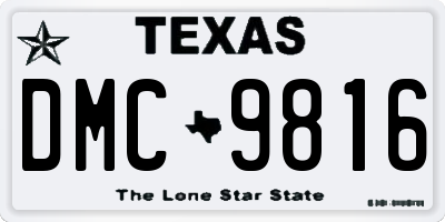 TX license plate DMC9816