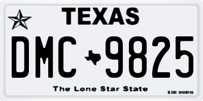 TX license plate DMC9825