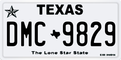 TX license plate DMC9829