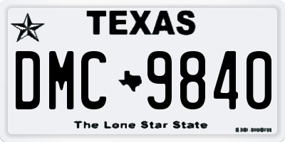 TX license plate DMC9840