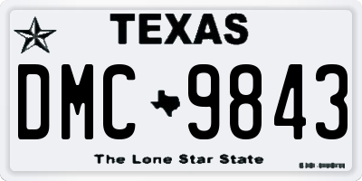 TX license plate DMC9843