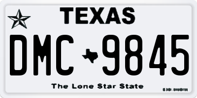 TX license plate DMC9845